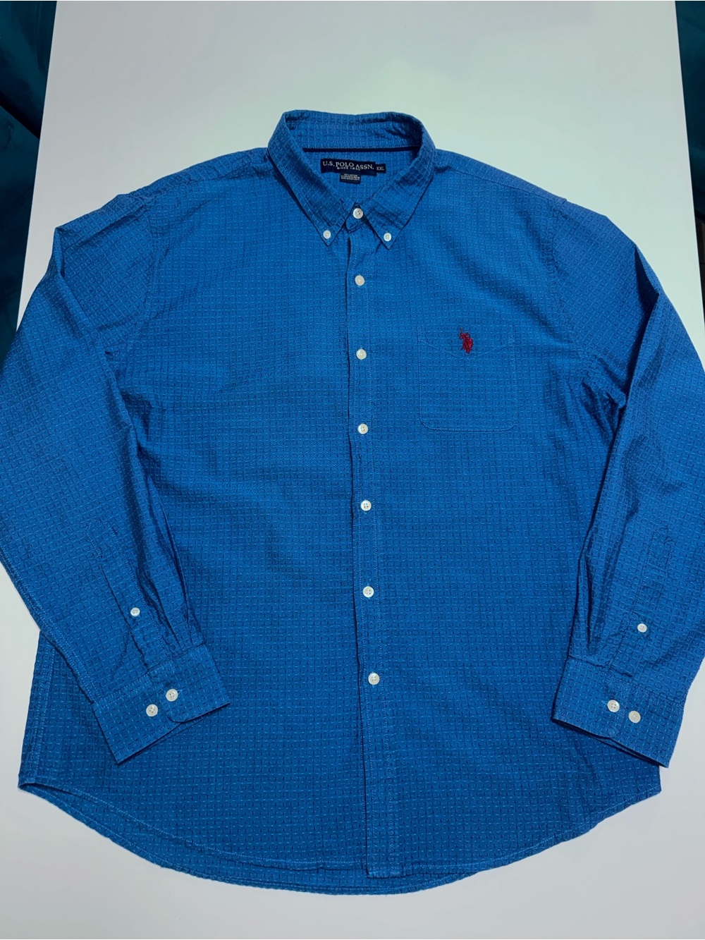 U.S. Polo Assn. Men's Blue Button-Down Long Sleeve Shirt, XXL